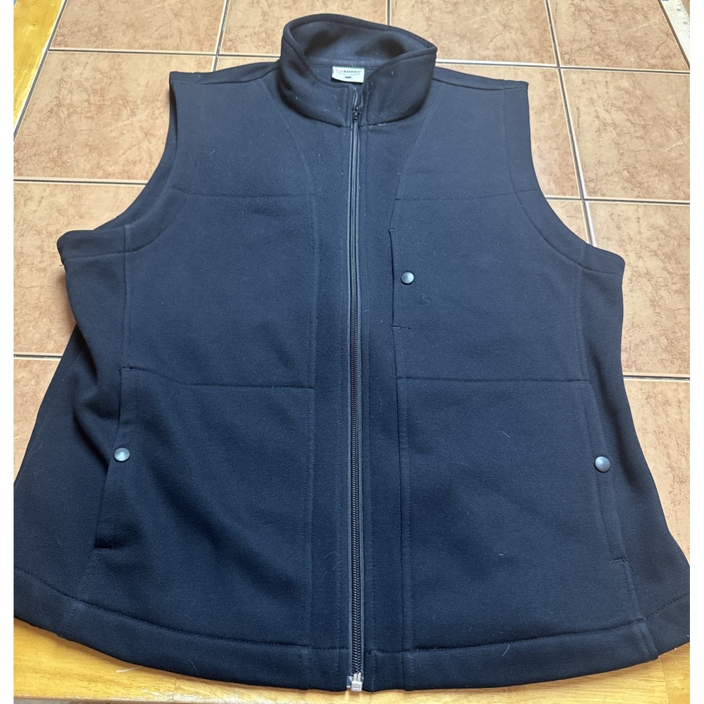 SOREL Women's Black Full Zip Fleece Vest Outerwear‎ Pockets Sz Large